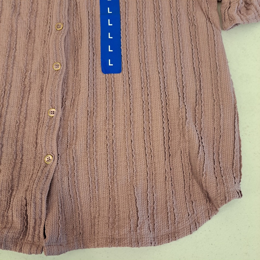 Cable & Gauge Womens Blouse L Elderberry NWT Textured 1766-182 - Picture 8 of 10